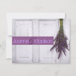 invitación a la boda rústica de lavanda