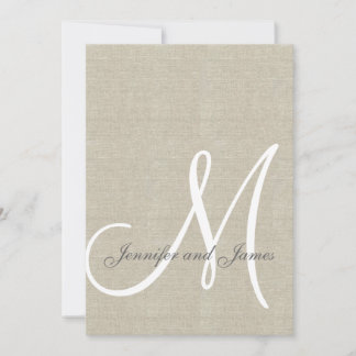 Invitación a la boda rústica de línea beige