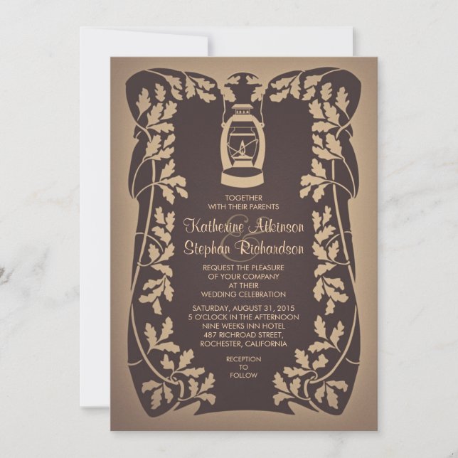 Invitación a la boda rústica de los arrenales (Anverso)