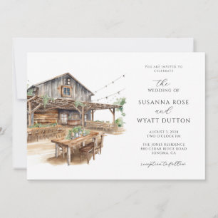 Invitación a la boda rústica de los graneros