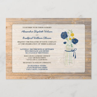 Invitación a la boda rustica de masón (marina)