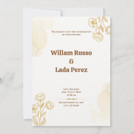 Invitación a la boda Rústica de oro