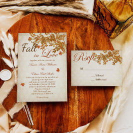 Invitación a la boda rústica de otoño con amor