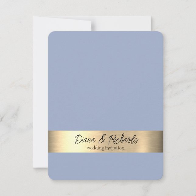 Invitación a la boda rústica de Relieve metalizado (Anverso)