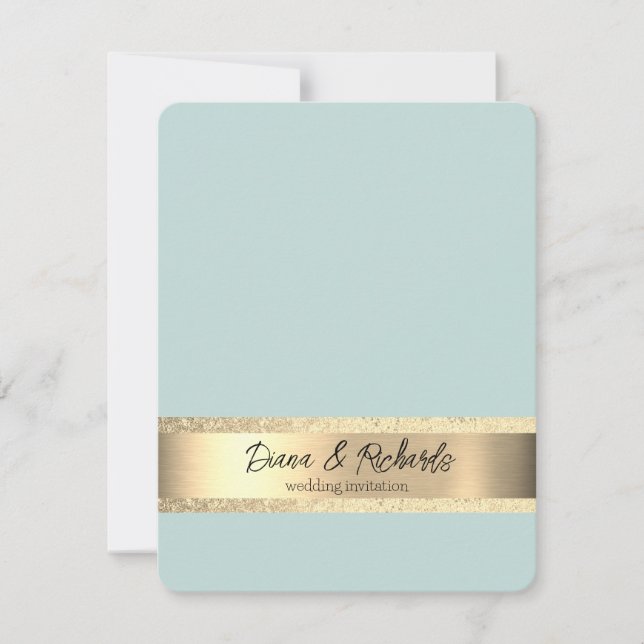 Invitación a la boda rústica de Relieve metalizado (Anverso)