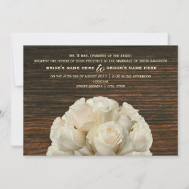 Invitación a la boda rústica de Rosas y Barnwood