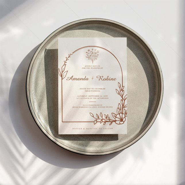 Invitación a la boda rústica de Terracota (Subido por el creador)