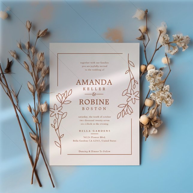 Invitación a la boda rústica de Terracota (Subido por el creador)