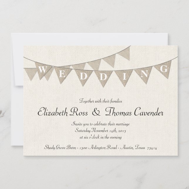 Invitación a la boda rústica de un boicot (Anverso)