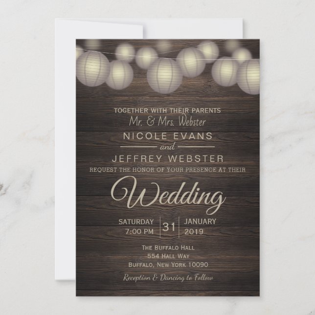 Invitación a la boda rústica de un herrero (Anverso)