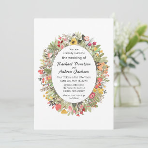 Invitación a la boda rústica de Woodland Wildflowe