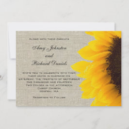 Invitación a la boda rústica del girasol