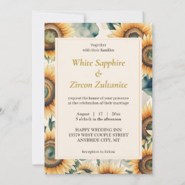 Invitación a la boda rústica del girasol
