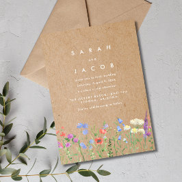 Invitación a la boda rústica del libro Kraft para 