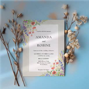 Invitación a la boda rústica del prado de flores s