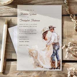 Invitación a la boda rústica del Rancho Occidental