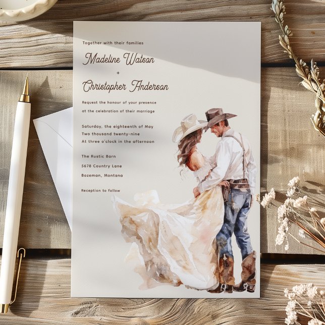 Invitación a la boda rústica del Rancho Occidental (Subido por el creador)