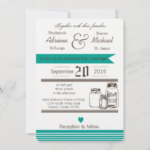 Invitación a la boda rústica en el campo de Mason 