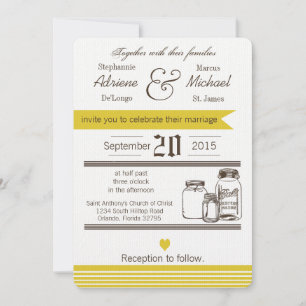 Invitación a la boda rústica en el campo de Mason 