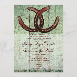 Invitación a la boda rústica estilo país herradura