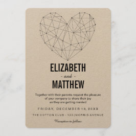 Invitación a la boda rústica | geométrico minimali