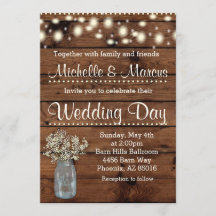 Invitación a la boda rústica, invitación a la boda