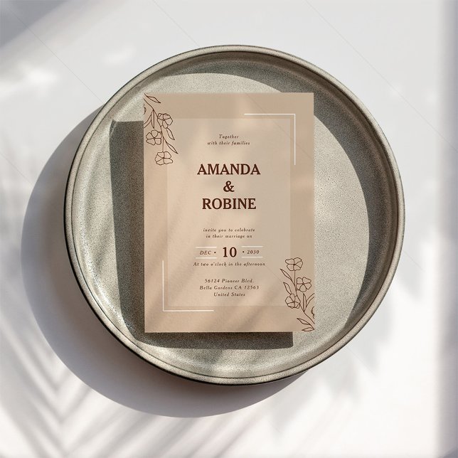 Invitación a la boda rústica minimalista (Subido por el creador)