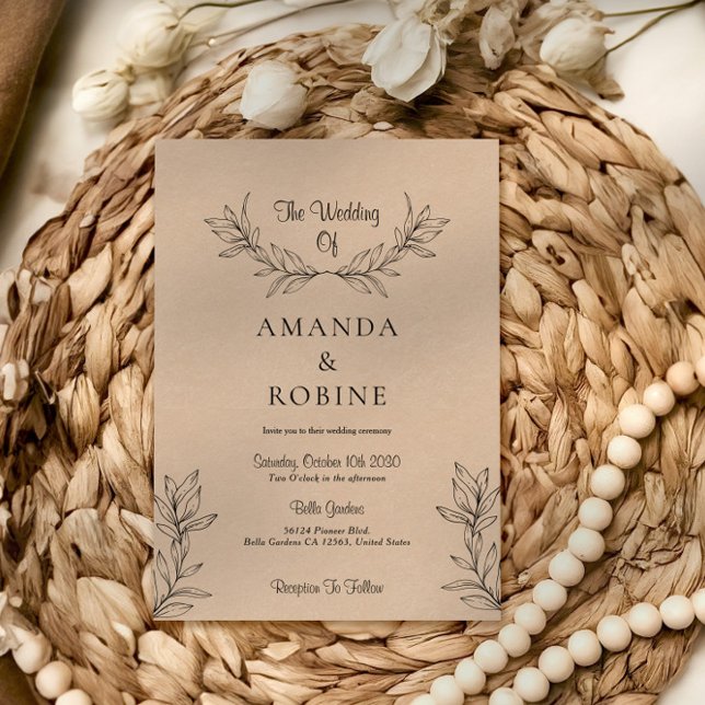 Invitación a la boda rústica moderna (Subido por el creador)