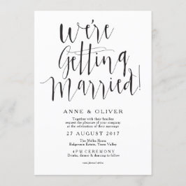 Invitación a la boda rústica negro
