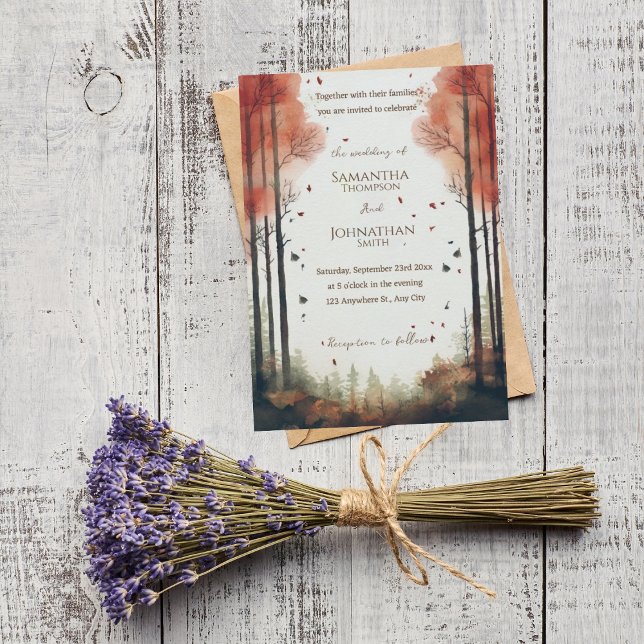Invitación a la boda rústica otoñal (Subido por el creador)