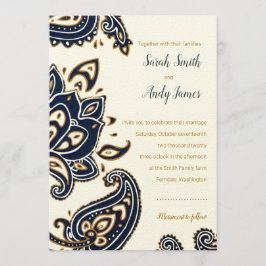 Invitación a la boda rústica Paisley
