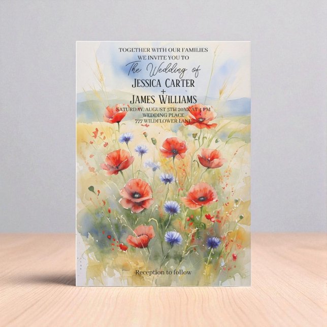 Invitación a la boda rústica polaca con acuarela (Subido por el creador)