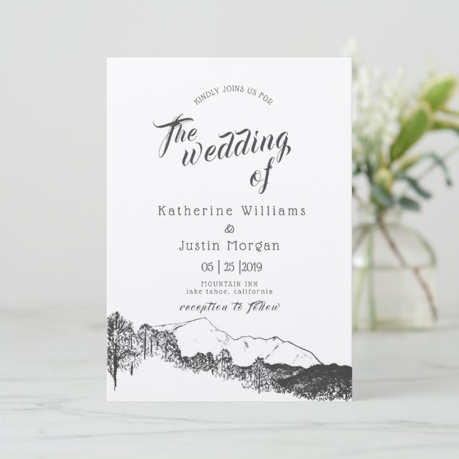 Invitación a la boda rústica por la retirada de la (Anverso de pie)