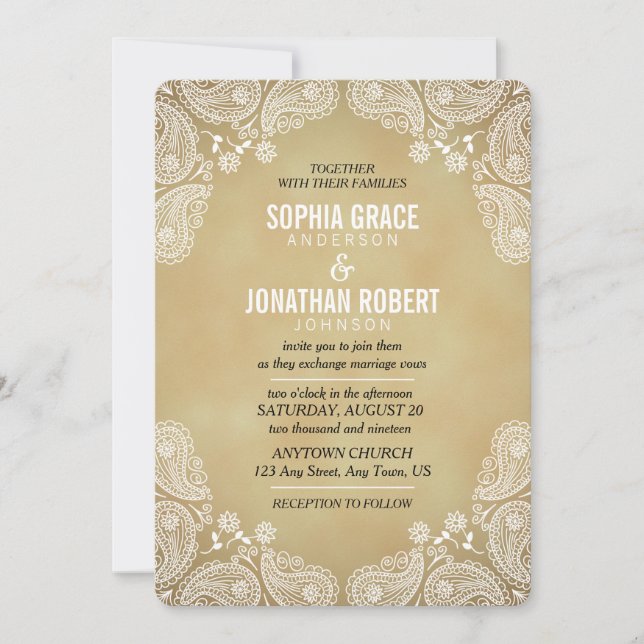 Invitación a la boda rústica que le doy a Drawn Pa (Anverso)