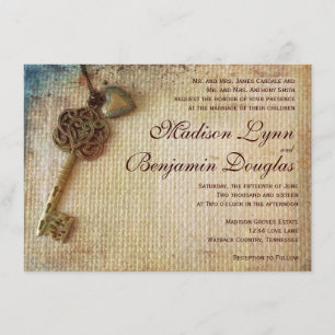 Invitación a la Boda Rústica Rústica de la Clave d