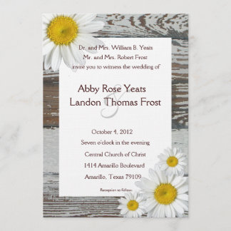 Invitación a la boda rústica Shasta Daisy