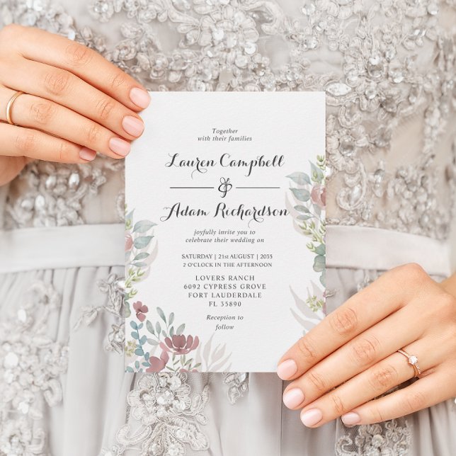 Invitación a la boda rústica y floral de terracota (Subido por el creador)