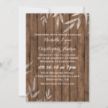 Invitación a la boda rústica y salvaje ~ Wood Back