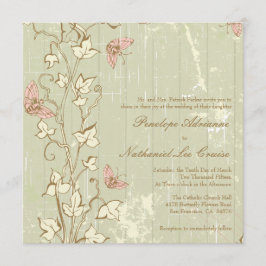 Invitación a la boda rústica y vintage en crema