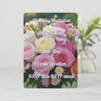 Invitación a la boda Rústico románico floral elega