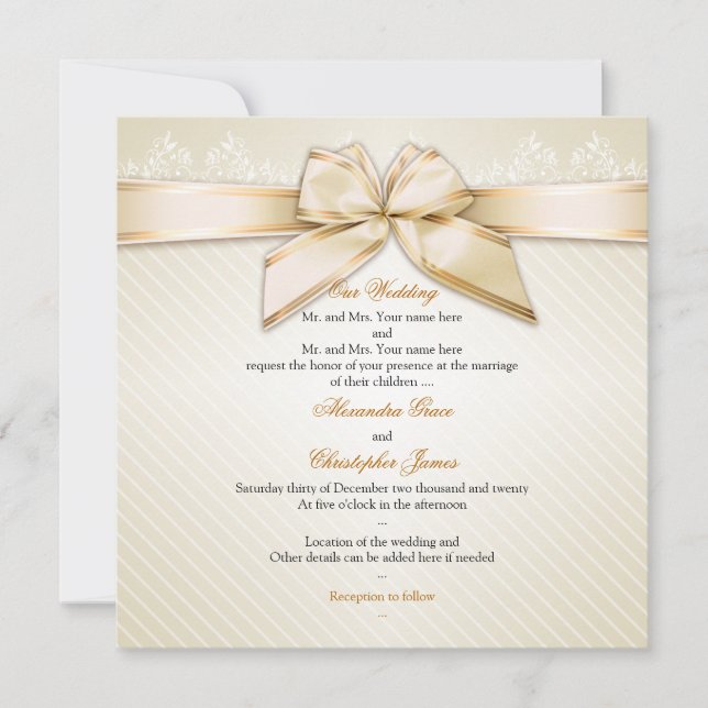 Invitación a la boda S2 para bandas de oro de cint (Anverso)