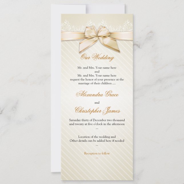 Invitación a la boda S4 para bandas de oro de cint (Anverso)