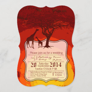 Invitación a la boda salvaje de la jirafa de Safar