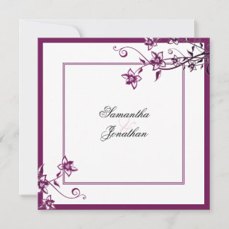 Invitación a la boda Sangria y Floral blanca elega