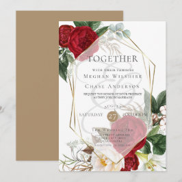 Invitación a la boda | Scarlet y Floral de marfil