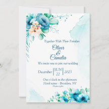 Invitación a la boda SeaShore Floral y acuarela