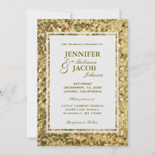 Invitación a la boda Secuencias de oro