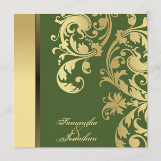Invitación a la boda Sedes Florales de Oro Verde F