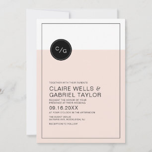 Invitación a la boda sencilla y moderna a base de