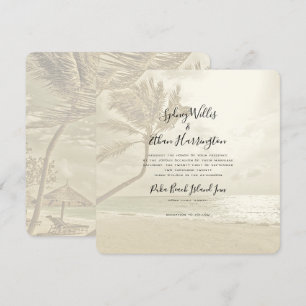 Invitación a la boda Sepia de la Isla de los Palme